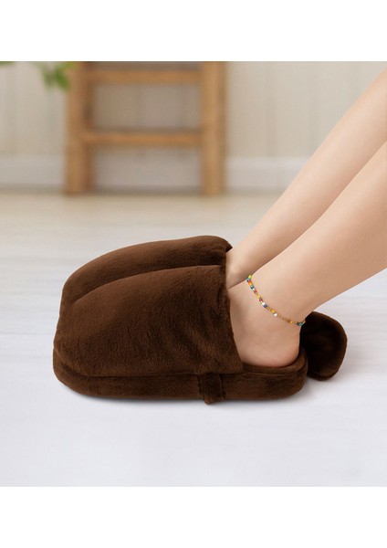 Ev Tipi Ayak Isıtıcı Peluş Termal Panduf
