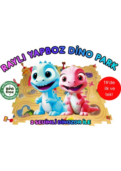 Tren Raylı Dinozor Puzzle Park Oyun Seti (2 Otomatik Dinozor Seti ile)