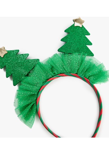 Simli Çam Ağacı Aplikeli Yılbaşı Tacı modelleri