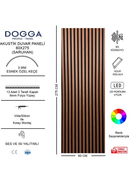 Duvar Paneli , Tv Ünitesi Koridor Lambrisi Dekoratif Keçeli Duvar Paneli Mdf 60X275