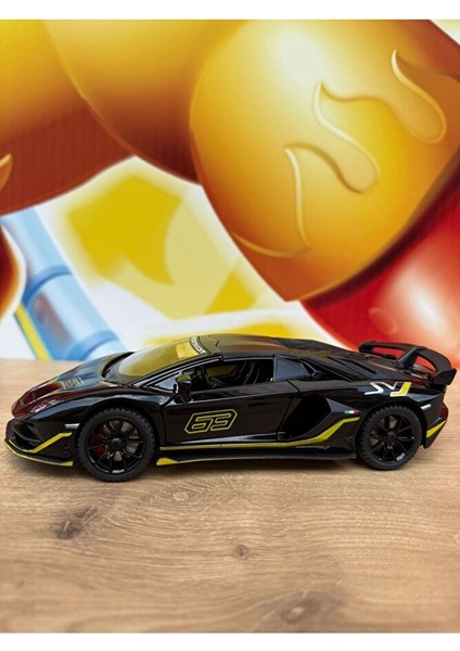 Lamborghini Aventador Svj Diecast Model Araba Sesli Işıklı Kapıları Açılır Lamborgihini Siyah Araba fiyatları