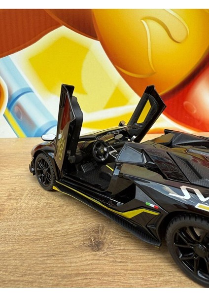 Lamborghini Aventador Svj Diecast Model Araba Sesli Işıklı Kapıları Açılır Lamborgihini Siyah Araba indirimleri