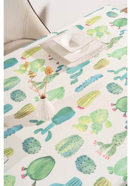 Kaktüs Desenli Masa Örtüsü, Sofra Bezi, Piknik Örtüsü