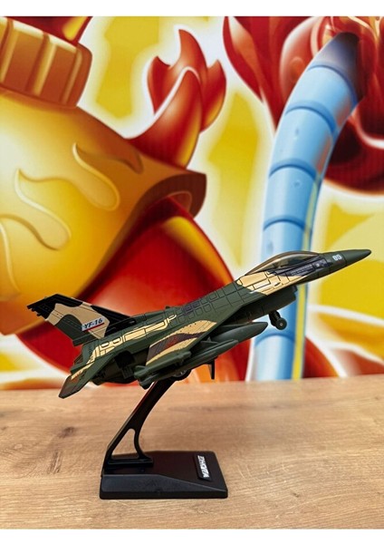 F16 Savaş Uçağı Sesli Işıklı Çekbırak Metal (Buhar Atar) F16 Uçak Standlı Koleksiyonluk Diecast Uçak fırsatları