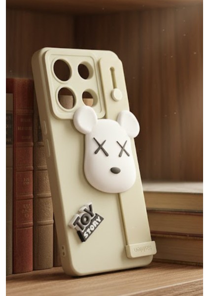 Infinix Note 30 Uyumlu Kılıf Bej Renk 3D Figürlü Darbe Emici Yumuşak Silikon Kapak fiyatları