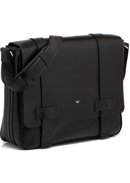 Siyah Hakiki Deri Erkek Çapraz Askılı Çanta - S1AC00021434-P2Y
