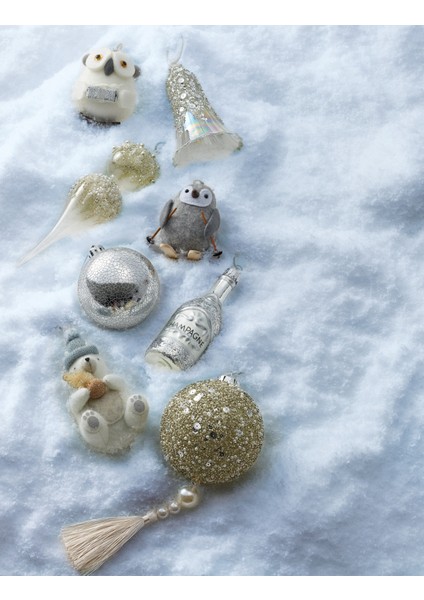 Şampanya Şişesi Yılbaşı Ağacı Süsü, Gümüş Renkli, Şık ve Parıltılı Dekorasyon Parçası fiyatları