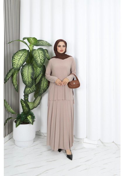 Eteği Piliseli Sade Tunik Takım modelleri