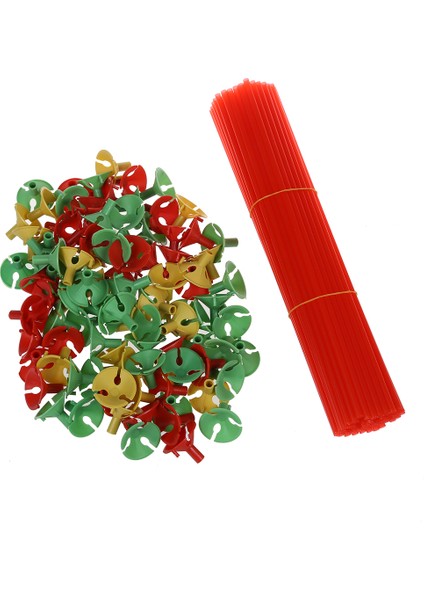 Parti Kırmızı Balon Çubukları W Çok Renkli Fincan 100 Adet (Yurt Dışından)