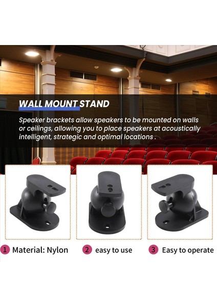 Evrensel Döndürülebilir Hoparlör Duvar Montaj Standı Braketi 1 Çift Siyah (Yurt Dışından) fırsatları