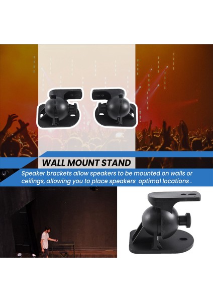 Evrensel Döndürülebilir Hoparlör Duvar Montaj Standı Braketi 1 Çift Siyah (Yurt Dışından) indirimleri