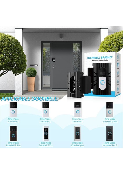 Derecesiz Video Kapı Zili Montaj Düğmesi Kapak Braketi Koruma Kamera Kamera Tutucu Ev Dairesi Ofis Aksesuarları (Yurt Dışından) modelleri