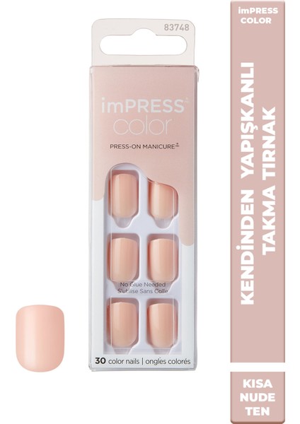 Color Kendinden Yapışkanlı Takma Tırnak Kısa Nude Ten