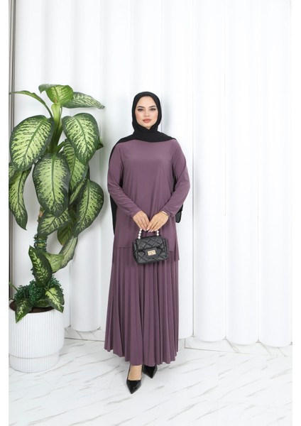 Eteği Piliseli Sade Tunik Takım