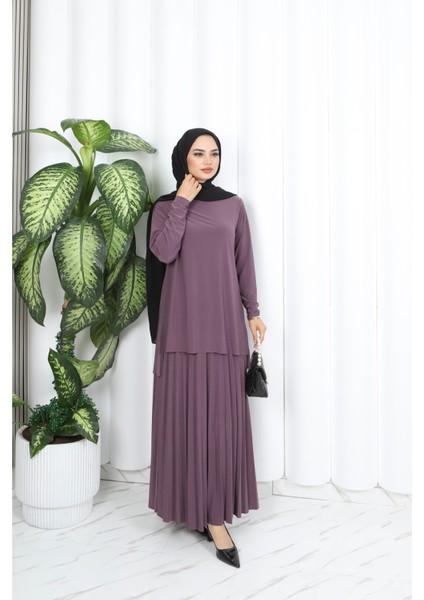 Eteği Piliseli Sade Tunik Takım modelleri