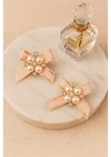 Fiyonk Desenli Inci Detaylı Kadın Pens Toka