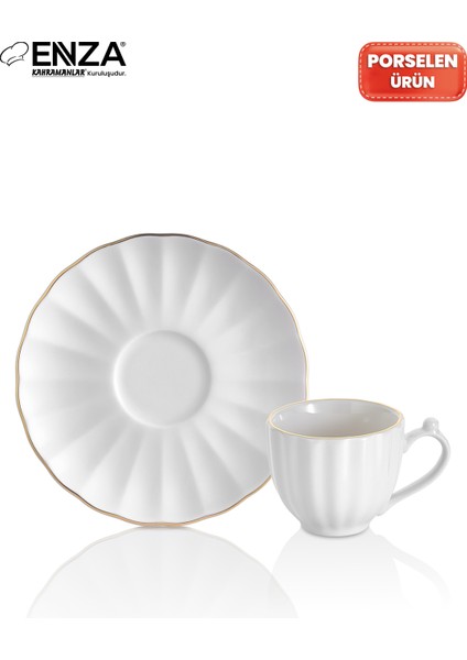 Istiridye 6 Kişilik Gold Porselen Kahve Fincanı Takımı fırsatları