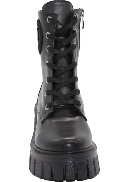 3089 Siyah Fermuarlı Bağcıklı Kadın Bot fiyatları