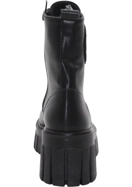 3089 Siyah Fermuarlı Bağcıklı Kadın Bot indirimleri