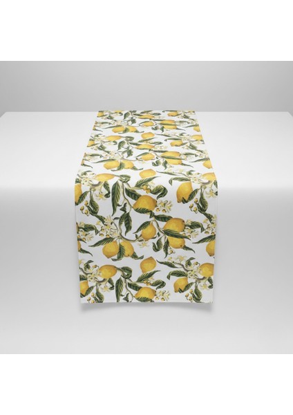 1 Adet Runner, Limon Desenli Runner,yıkanabilir Runner 40X140 cm