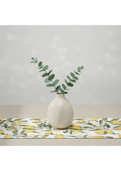 1 Adet Runner, Limon Desenli Runner,yıkanabilir Runner 40X140 cm
