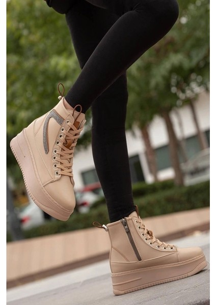 BF950 Bej Kalın Taban Kadın Bot fiyatları