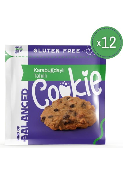 Glütensiz Karabuğdaylı Tahıllı Cookie 60 gr x 12 Adet