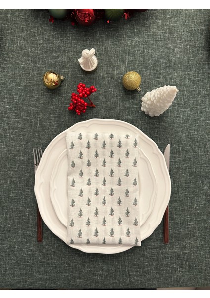 Keten Efektli Yılbaşı Masa Örtüsü modelleri