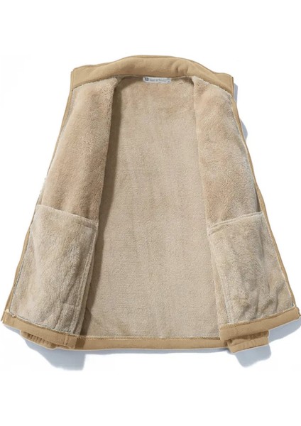 Erkek Ultra Isı Peluş Astarlı Cepli Tam Fermuarlı Polar Ceket fırsatları