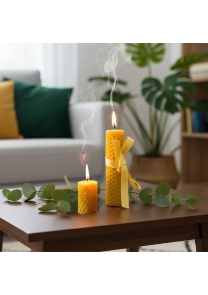 2217 El Yapımı 2'li Set Doğal Balmumu - 10 cm / 5 cm
