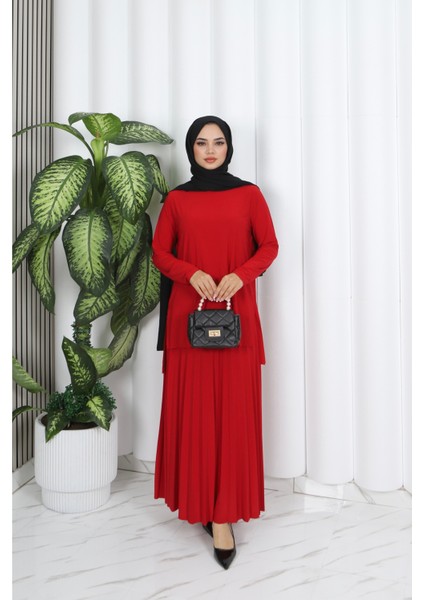 Eteği Piliseli Sade Tunik Takım