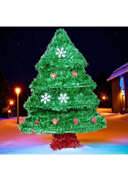 Parlak Yeşil Yılbaşı Çam Ağacı Dekoru, Vitrin Süsü, 36X26 cm modelleri