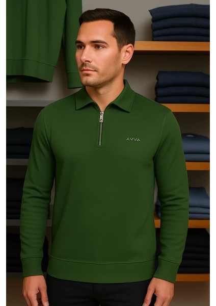 Merserize Kumaş Gömlek Yakalı Fermuarlı Tişört indirimleri