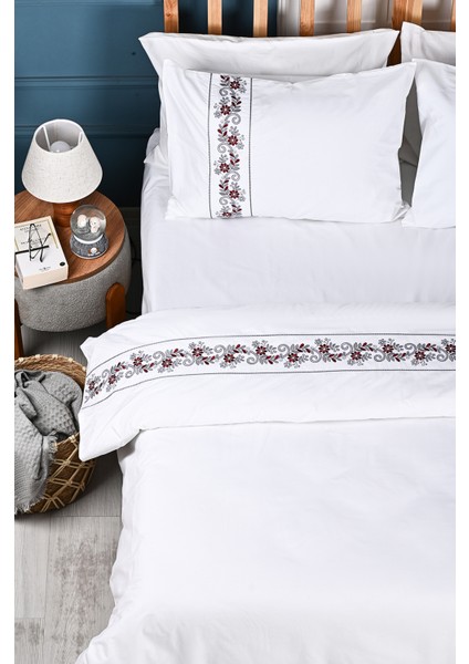 Almira Nakışlı %100 Pamuk Nevresim Takımı