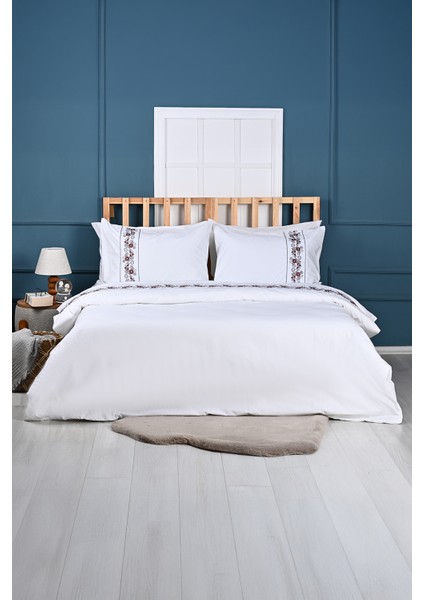 Almira Nakışlı %100 Pamuk Nevresim Takımı