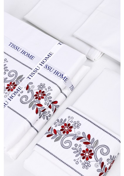 Almira Nakışlı %100 Pamuk Nevresim Takımı