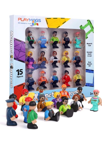 Playmags Manyetik Figürler I 15 Parçalı Set