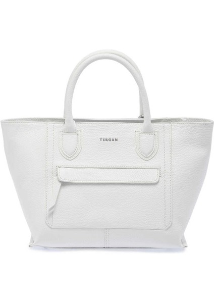 Beyaz Hakiki Deri Kadın El Çantası - S24Y1BC80283-B69