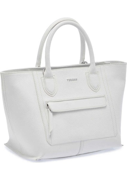 Beyaz Hakiki Deri Kadın El Çantası - S24Y1BC80283-B69