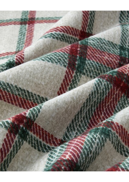 Winter Check Flanel Tek Kişilik Nevresim Takımı 160X220 cm Yeşil – Kırmızı