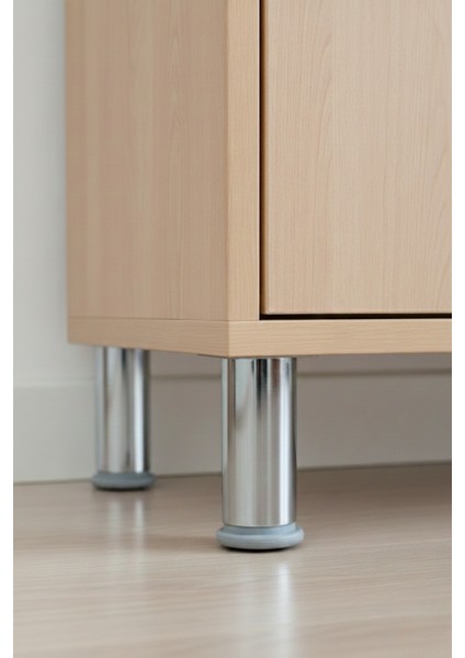 Metal Ayarlanabilir 3 Adet Mobilya Ayağı Metal Tablalı 8cm