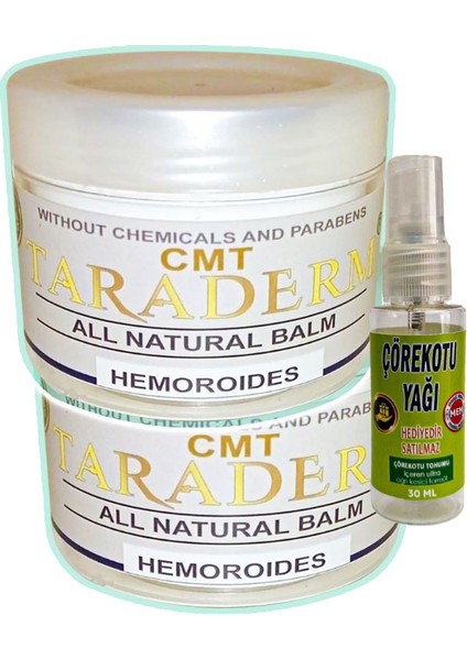 Taraderm Hemor.oidin Kremi 2 Adet 100 ml + Çörek Otu Yağı Yağı 30 ml