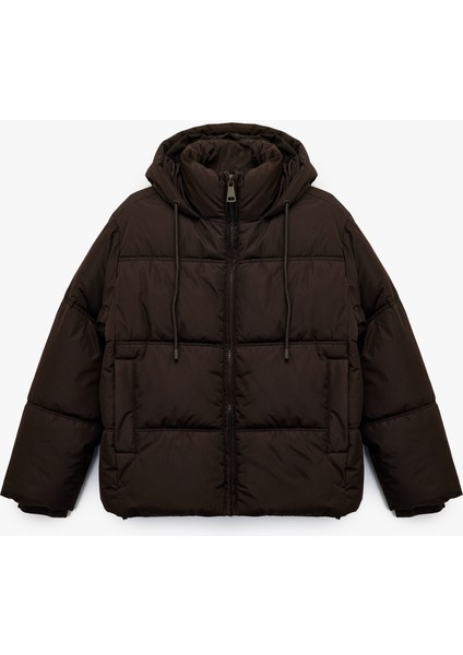 Uzun Kollu Cepli Fermuarlı Su Itici Kapüşonlu Anorak Şişme Mont modelleri