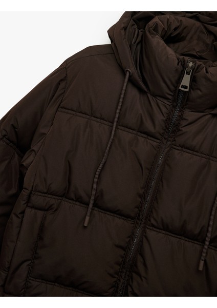 Uzun Kollu Cepli Fermuarlı Su Itici Kapüşonlu Anorak Şişme Mont indirimleri