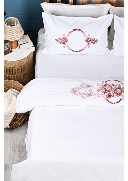 Alyans Nakışlı %100 Pamuk Nevresim Takımı