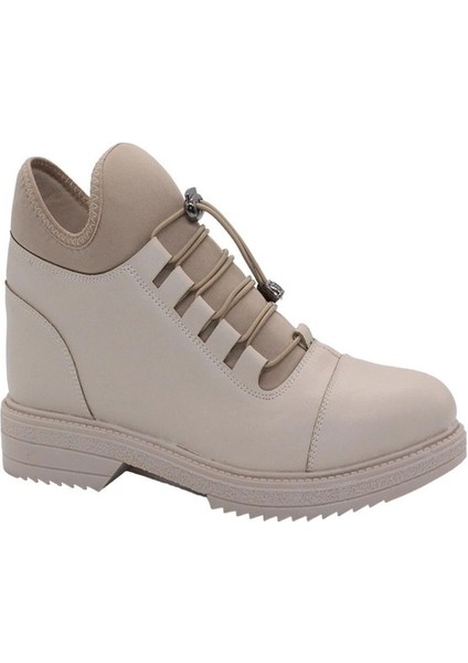 S110 Bej Cilt Bağcıklı Kadın Kışlık Bot fiyatları
