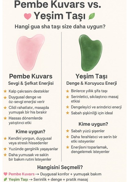 Pembe Kuvars Gua Sha Taşı fiyatları
