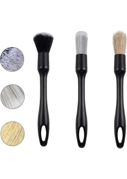 Oto Detay Temizlik Fırçası Seti Premium 3 Parça