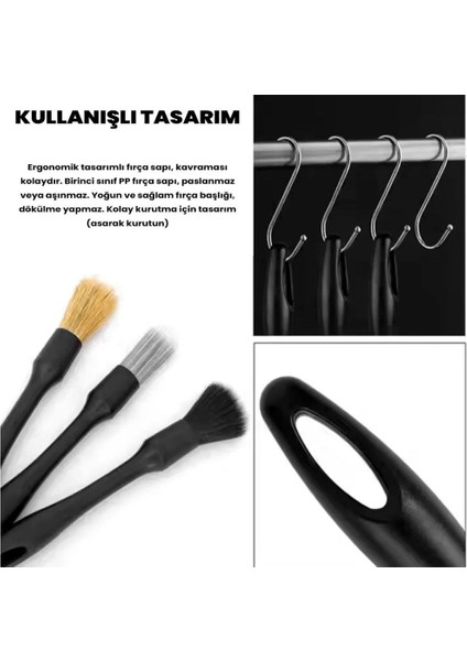 Oto Detay Temizlik Fırçası Seti Premium 3 Parça fırsatları