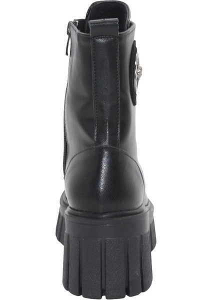 3086 Siyah Fermuarlı Bağcıklı Kadın Bot fırsatları